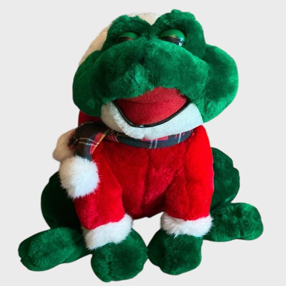 Cuddle Wit Singing Christmas Frog Plush Santa Suit 12” Holiday Toy